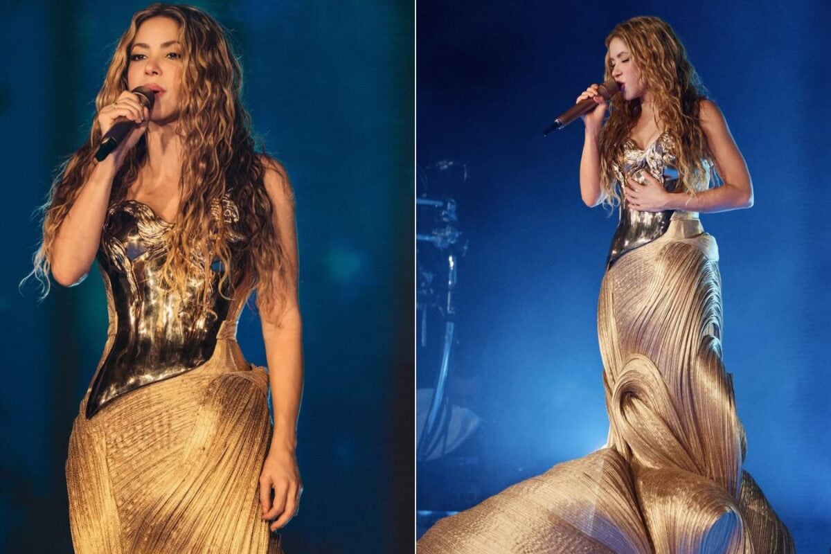 Shakira Wears Gaurav Gupta Again, This Time In A She-Wolf Breastplate And Banarasi Silk