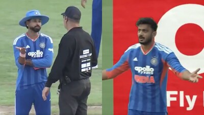 Shreyas Iyer and Axar Patel's anger at the wide call was evident.(Screengrab)