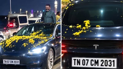 The number plate appeared during filming for 'Thiruma 35: The Era Of Social Justice', a special programme marking 35 years of Thirumavalavan’s public life. (Instagram/@chennaiist)