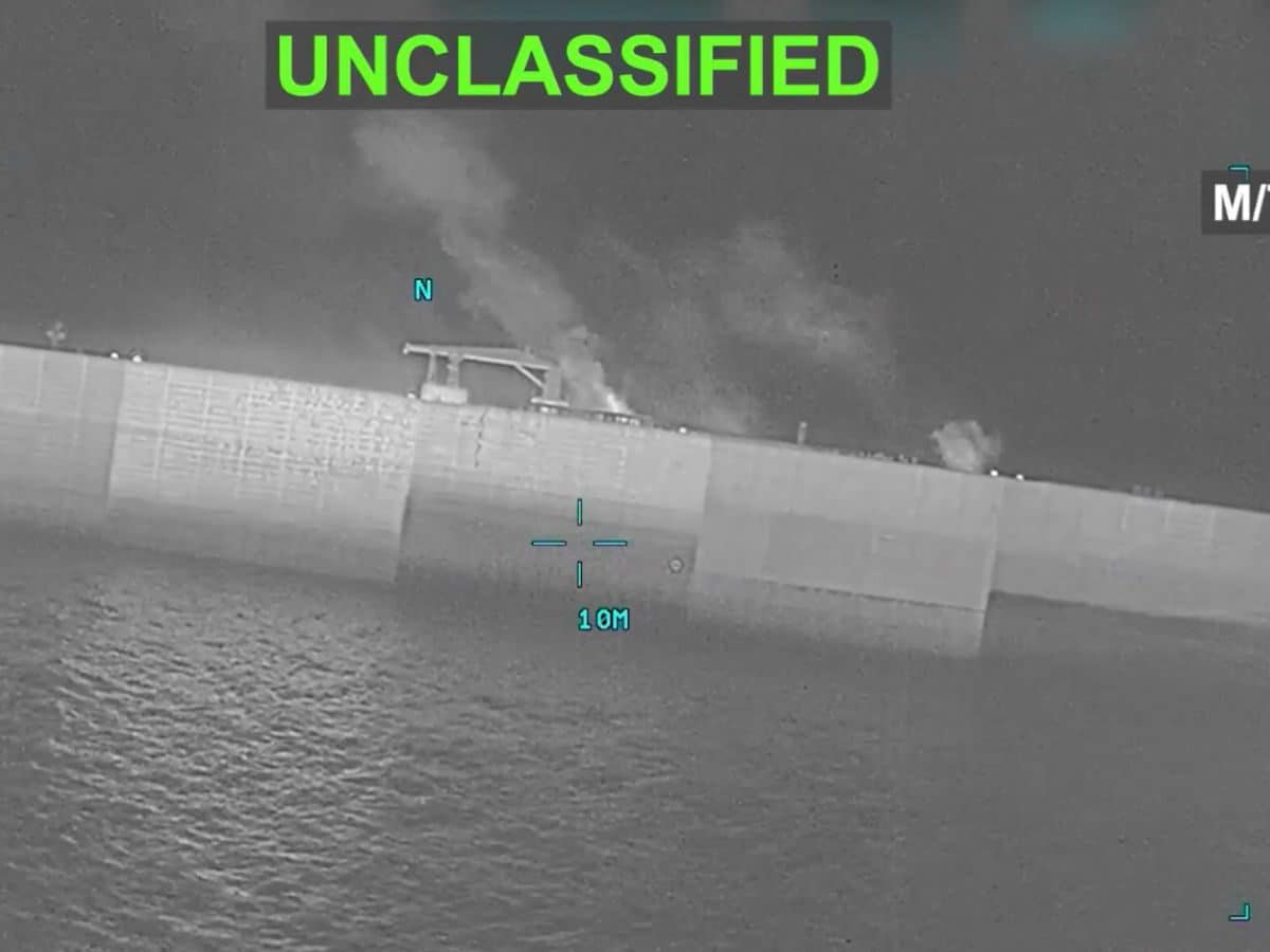 US Strikes Iran-Linked Oil Tanker: CENTCOM Releases Dramatic Footage Of  Ship Sinking Off Gulf Of Oman | Video | World News - News18