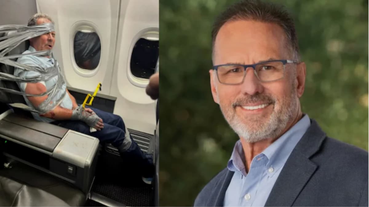 Photo: news18.com Passager American Airlines Immobilisé Après Avoir été Agressif en Vol