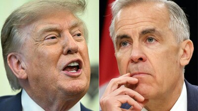 US President Donald Trump and Canadian Prime Minister Mark Carney. (AFP/File)