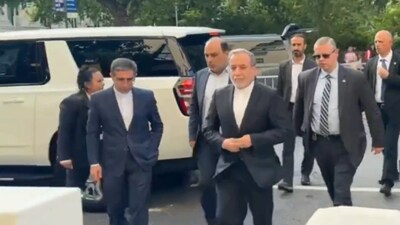 Iran's Foreign Minister Seyed Abbas Araghchi in New York for UNGA (Image credit: X/@clashreport)