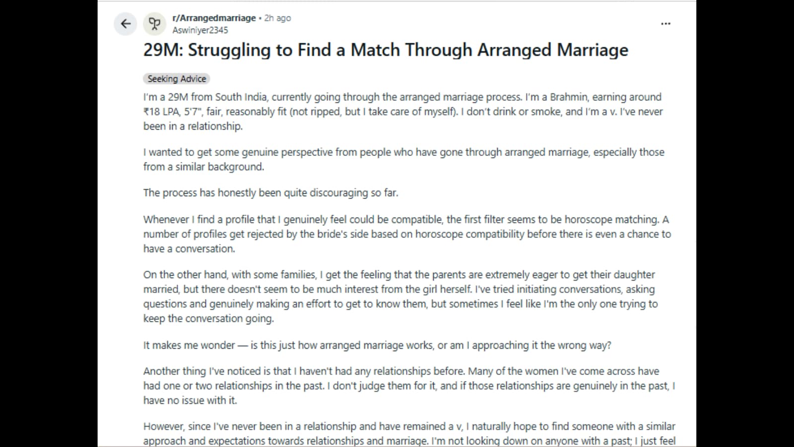 Process Layout Man ‘Am I Being Unrealistic?’: Man With ₹18 LPA Struggles To Find Match ...