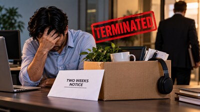 A worker’s decision to resign professionally allegedly ended with him being shown the door within minutes (Image-AI)