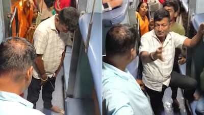 A video showing a man allegedly urinating inside an overcrowded train coach has gone viral (Image-X/@Khurpenchinfra)