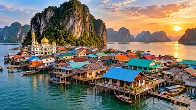 There are countless places around the world that leave visitors stunned with their unusual landscapes and ways of life. One such fascinating place is Koh Panyee, a unique floating village nestled in the tranquil waters of Thailand’s Phang Nga Bay, surrounded by towering limestone cliffs.