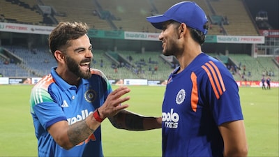 Virat Kohli chats with Shubman Gill after India's win in 1st ODI against the West Indies. (Picture Credit: X/@BCCI)