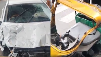 Delhi Auto Ricksa Speeding Car Rams Into Auto-Rickshaw In Delhi’s Sukhdev Vihar; Auto ...