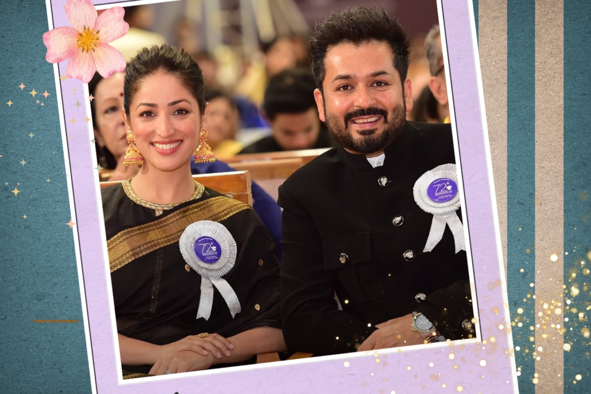 Yami Gautam Looks Every Bit Regal In Gold-Trimmed Black Saree At The National Film Awards, Twins With Aditya Dhar
