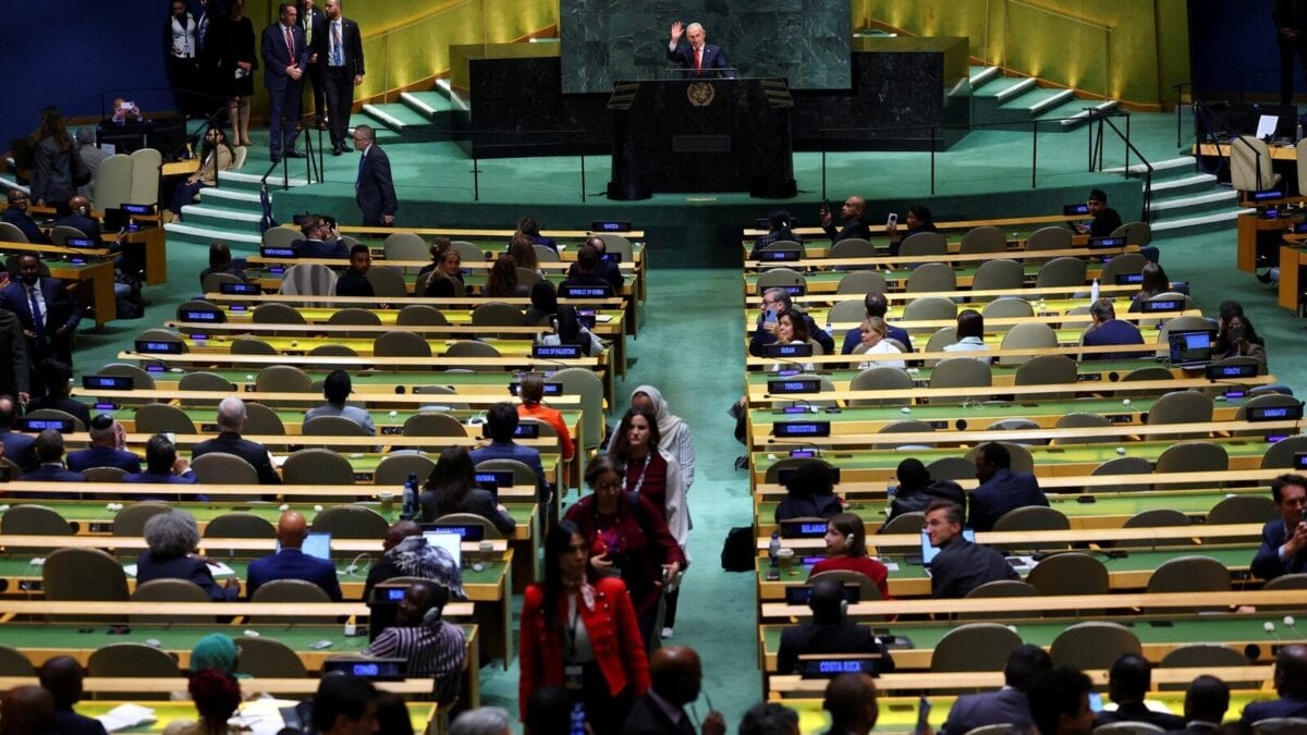 Delegates walk out as Netanyahu addresses UN General Assembly