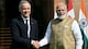 Prime Minister Narendra Modi (R) shakes hands with his Canadian counterpart Mark Carney before their meeting at the Hyderabad House in New Delhi. (AFP file photo)