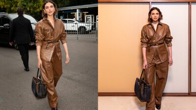 Aditi Rao Hydari Stuns in All-Leather at Milan Fashion Week's Tod's Presentation