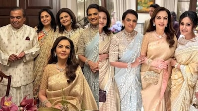 Nita Ambani Dazzles in Gold Saree at Ganpati Celebrations