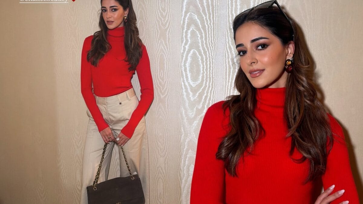 Ananya Panday Looks Casually Chic In Red Turtleneck At Chanel Show In NYC