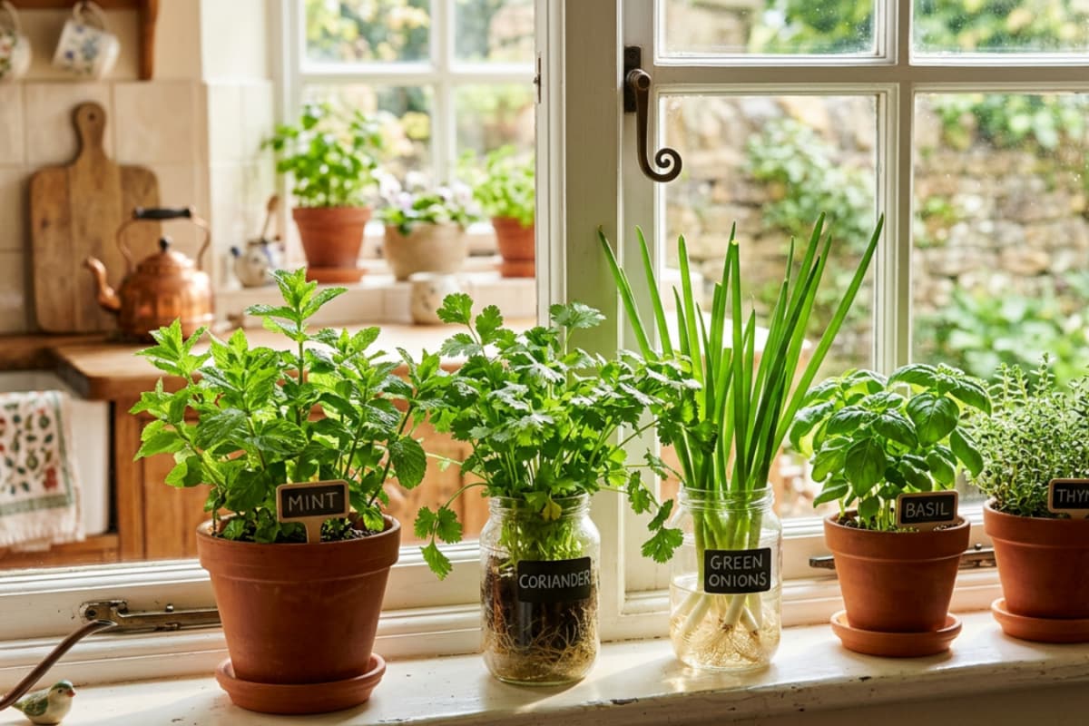 How To Grow Fresh Mint, Coriander, And Green Onions At Home