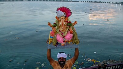 Devotees should use authorised immersion locations and artificial ponds where directed by local authorities. (PTI photo)