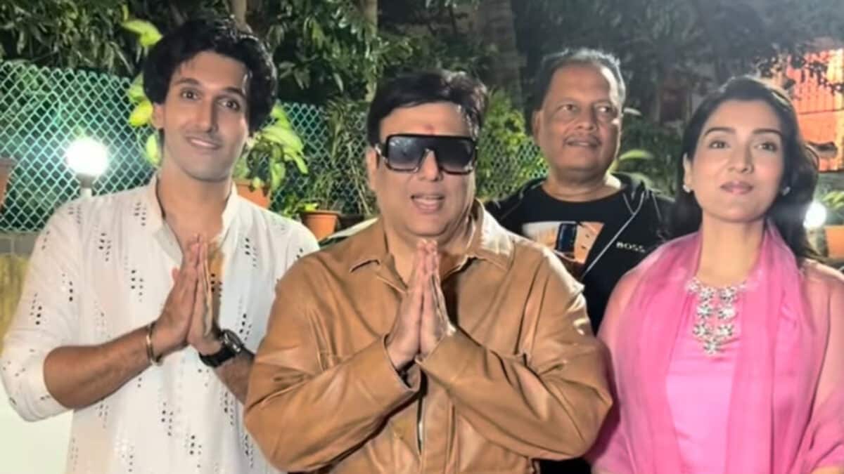 Govinda Poses With Children At Ganpati Celebrations; Sunita Absent