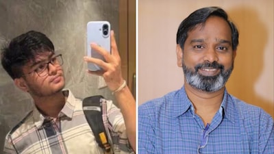 File image of IIT Bombay student Sahil Ravindra Wakode and Professor Suryanarayana Doolla. (Source: X)