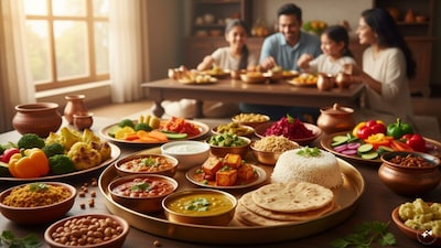 World Vegetarian Day 2026: From dal and rajma to paneer, soy and chana, Indian cuisine offers several vegetarian foods that can contribute protein to a varied diet. (AI photo)