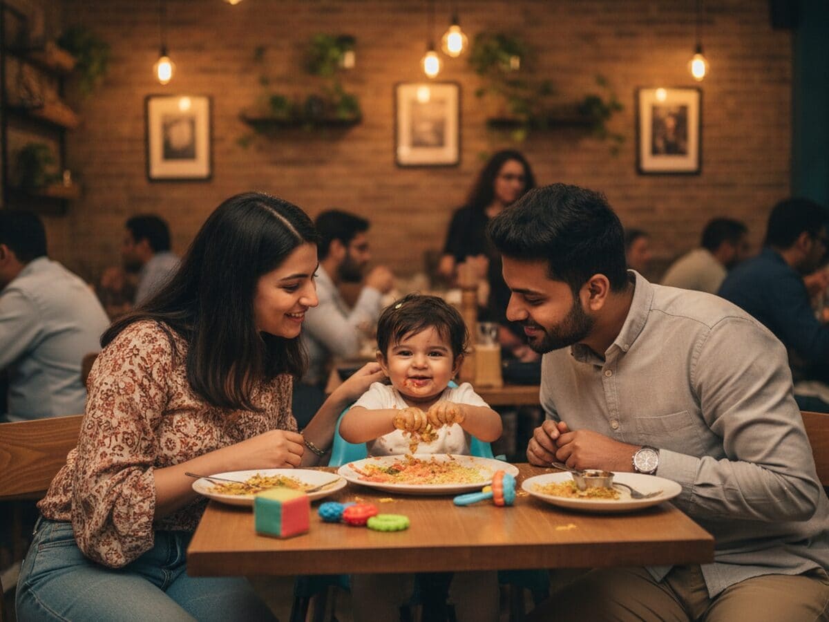Children enjoying a family buffet at ASF