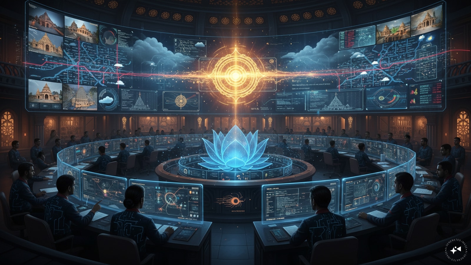 AI command centre attempting to predict Krishna’s modern-day escape from Mathura. AI command centre attempting to predict Krishna’s modern-day escape from Mathura.