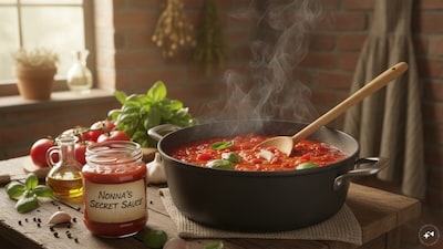 Store the homemade tomato sauce in a clean, dry, airtight container in the refrigerator. (Representative image: AI-generated)