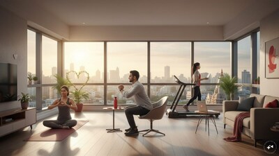 World Heart Day 2026: Easy home workouts and yoga poses can help busy professionals add more movement to their daily routines. (AI photo)