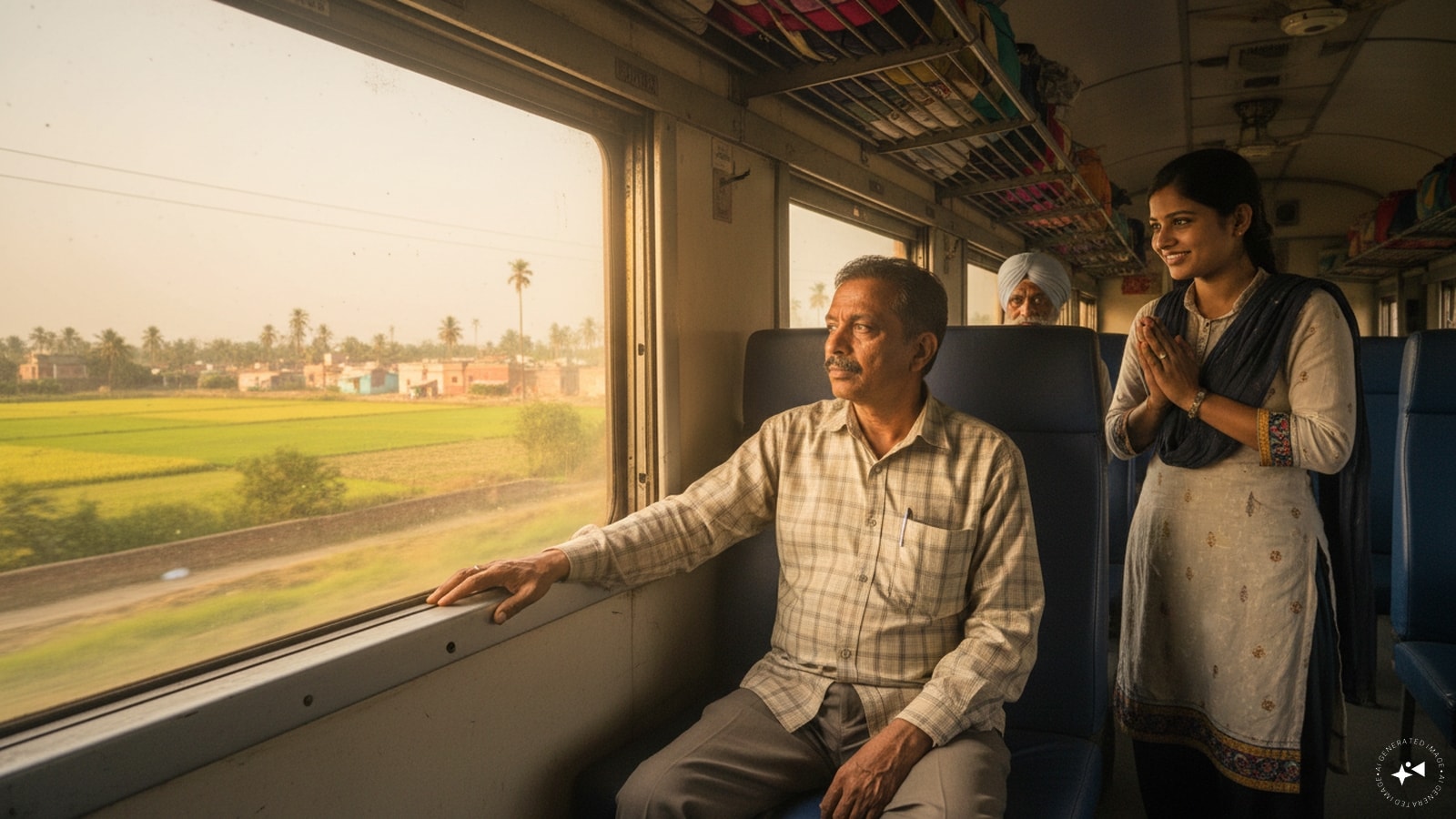 The window seat is never “just a seat”: In India, a window seat can feel like a tiny piece of territory, especially on long journeys. If you have one, expect a polite request from a fellow passenger to exchange it for a while. The unwritten rule: negotiate, don't demand. (AI photo)