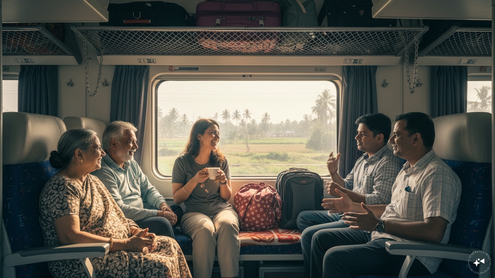 Your berth may become a temporary community space: A reserved berth gives you a designated place, but Indian train journeys often turn that space into a temporary social zone. Fellow passengers may chat, share food or exchange travel stories. The trick is knowing when conversation is welcome and when silence is. (AI photo)