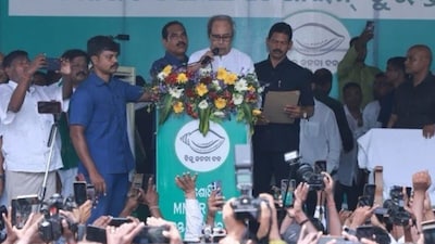 Naveen Patnaik at the protest. (X)