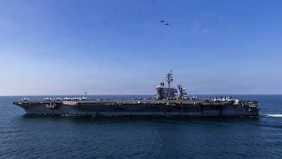 File photo of a US Navy aircraft carrier. Iran has warned of retaliation against US bases and interests across the Gulf if Washington attacks.