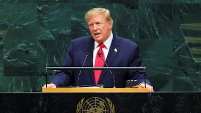 US President Donald Trump addressing the UN General Assembly in New York. (Reuters)