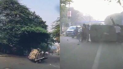 WagonR overturns near Shakti nagar, passenger flung out (Photo: video, screenshot)