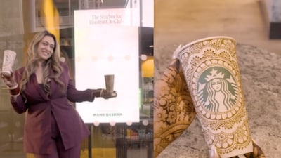 Southall-raised mehndi artist Manii Basran transformed a Starbucks cup with a freehand mandala design, winning the Illustration Club competition and taking her art nationwide.