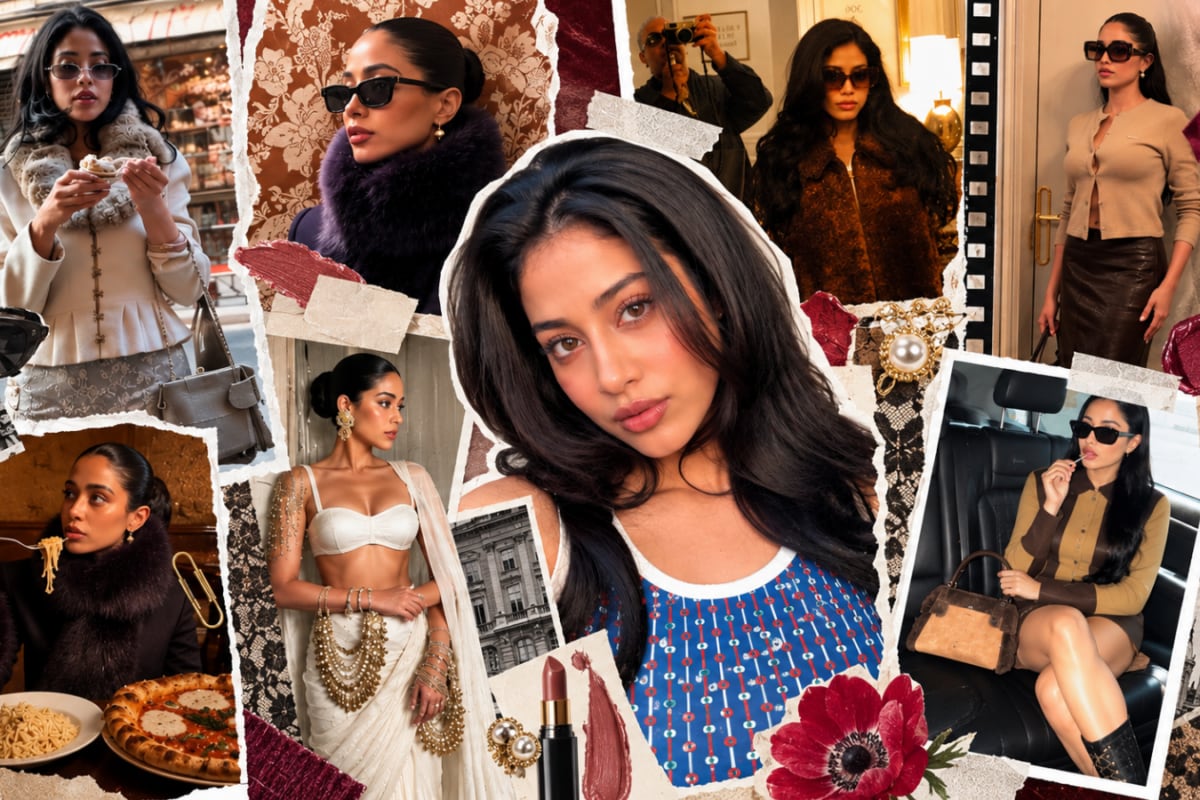 Janhvi Kapoor’s Paris Look Book Goes Beyond The Saree, With Fur, Lace, Leather And Cute Minis