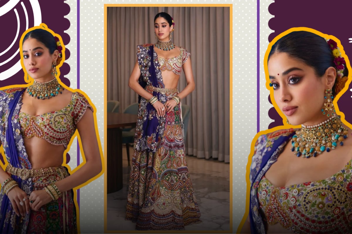 Janhvi Kapoor Brings Maximalist Desi Glam In Anamika Khanna Lehenga With Kamarbandh