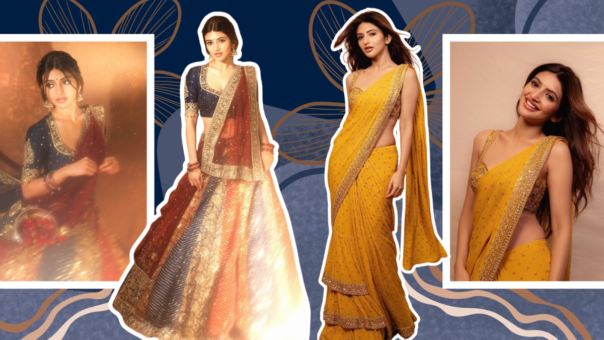 Sreeleela's Mustard Yellow Sari And Ajrakh Lehenga Are All The Festive Inspiration Your Wardrobe Needs