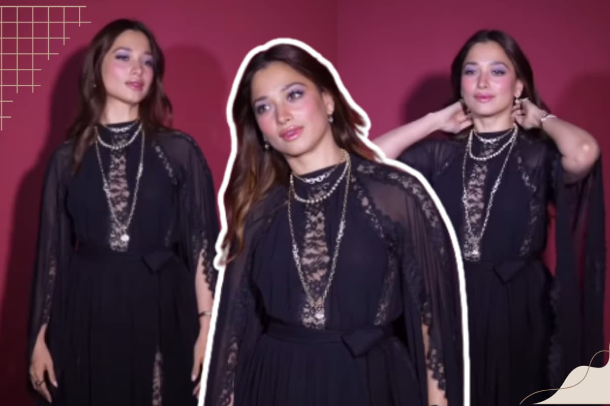 Tamannaah Bhatia Goes Gothic In A Lacy Black Gown At The ELIE SAAB x H&M Mumbai Event