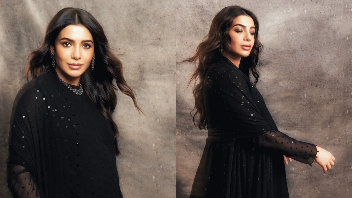 Samantha Ruth Prabhu Trades Sweet Maternity Dressing For A Sheer-Panelled Black Vani Vats Suit