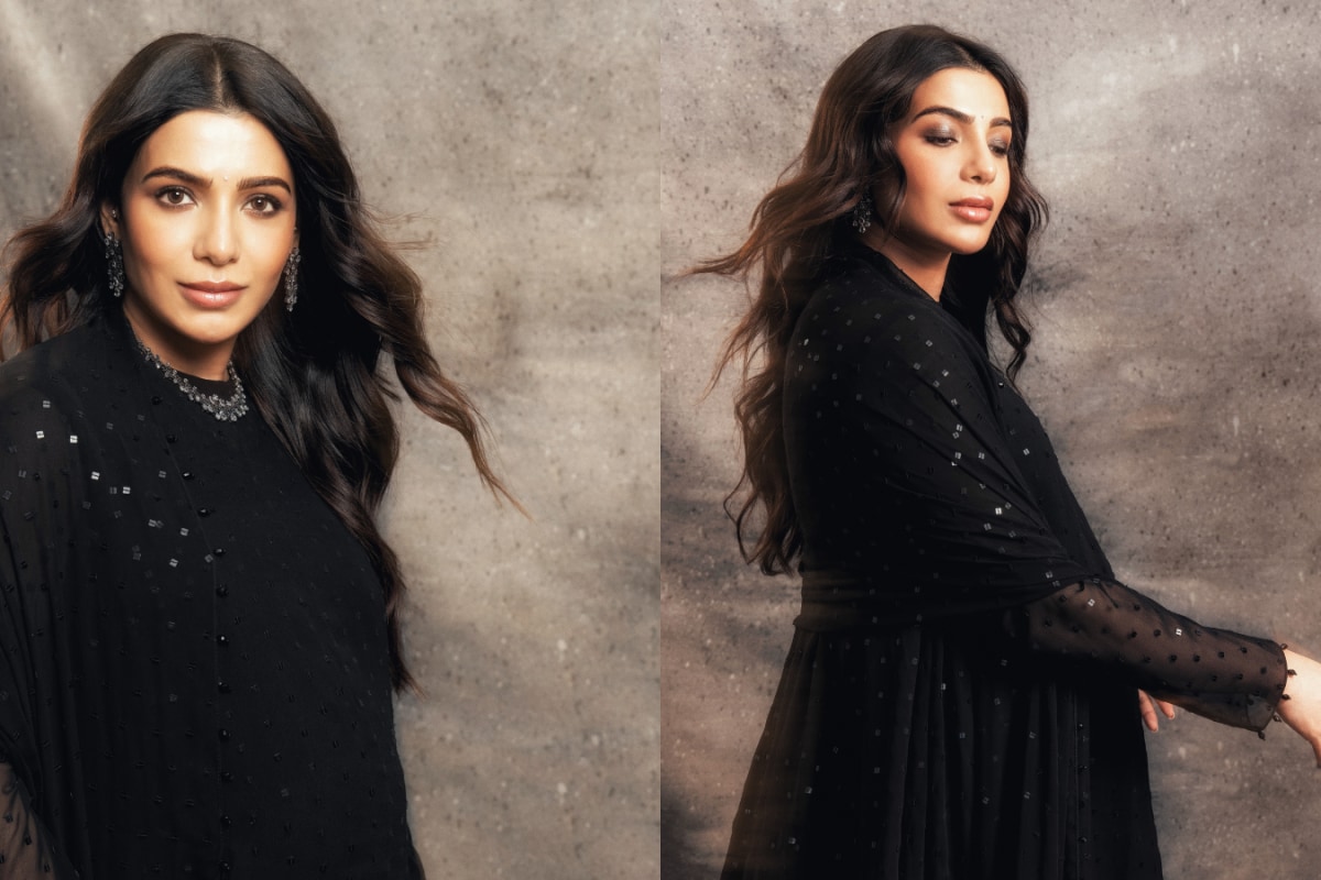 Samantha Ruth Prabhu Trades Sweet Maternity Dressing For A Sheer-Panelled Black Vani Vats Suit