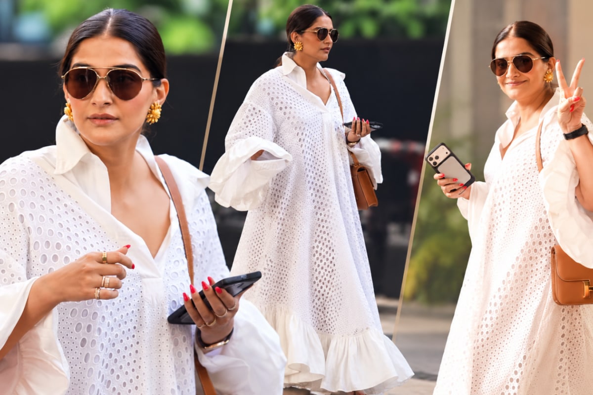 Sonam Kapoor Gives Quiet Luxury A Dramatic Twist In White Oversized Dress And Hermès Constance