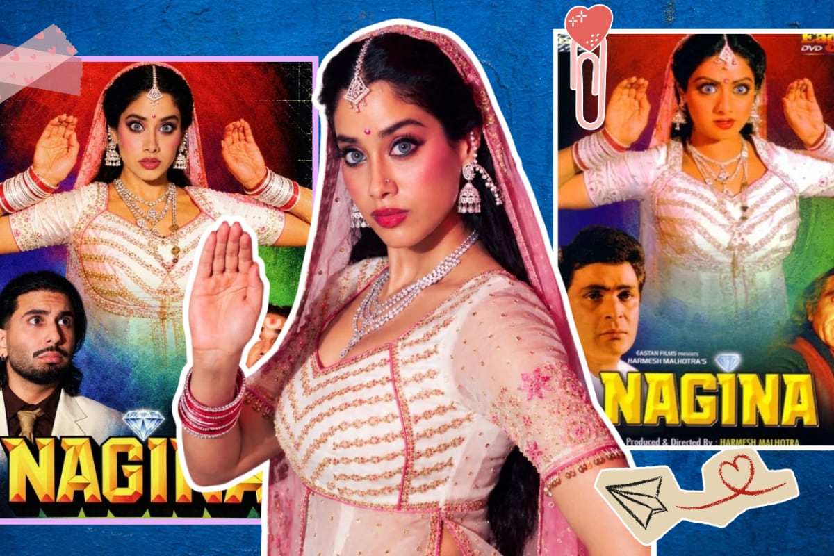 Janhvi Kapoor Recreates Mom Sridevi's Iconic Nagina Look In Ivory Lehenga, Orry Steps Into Rishi Kapoor's Shoes