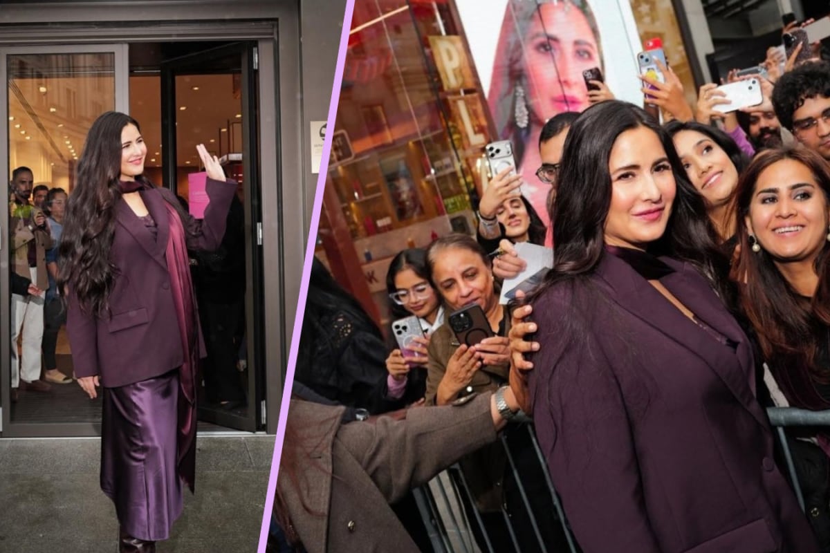 Katrina Kaif's Power Dressing Playbook Gets A Plum Update With An Oversized Blazer And Satin Separates