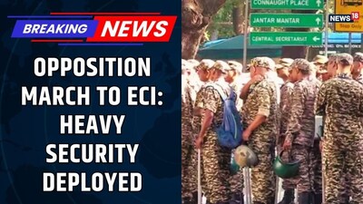 INDIA Bloc Marches to ECI Amid Heavy Security Over Vote Chori Row
