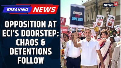 Rahul Gandhi and Opposition Leaders Clash with Police in Protest Near Election Commission
