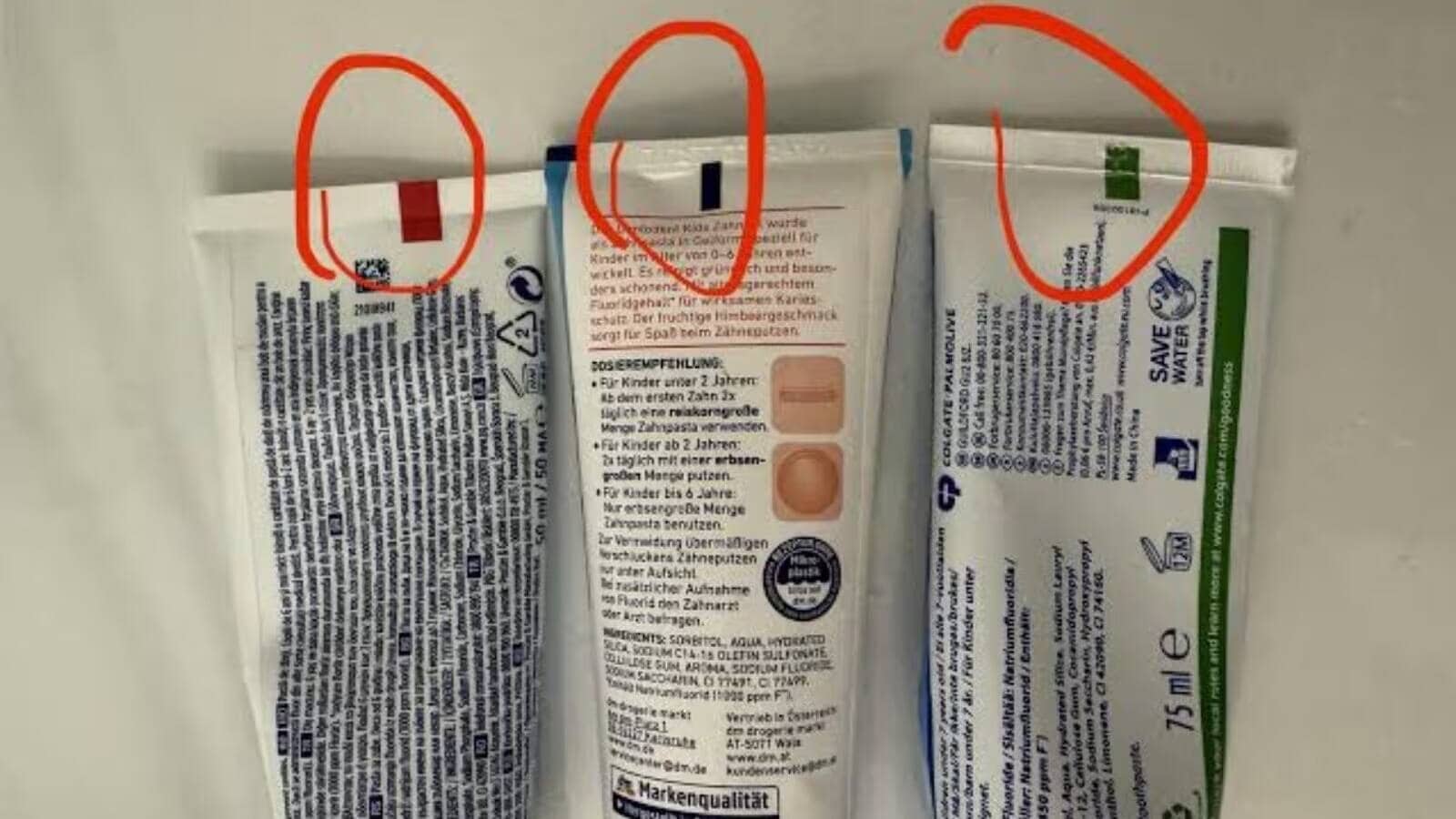 GK: Why Do Toothpaste Tubes Have Green, Blue, Red And Black Marks At ...