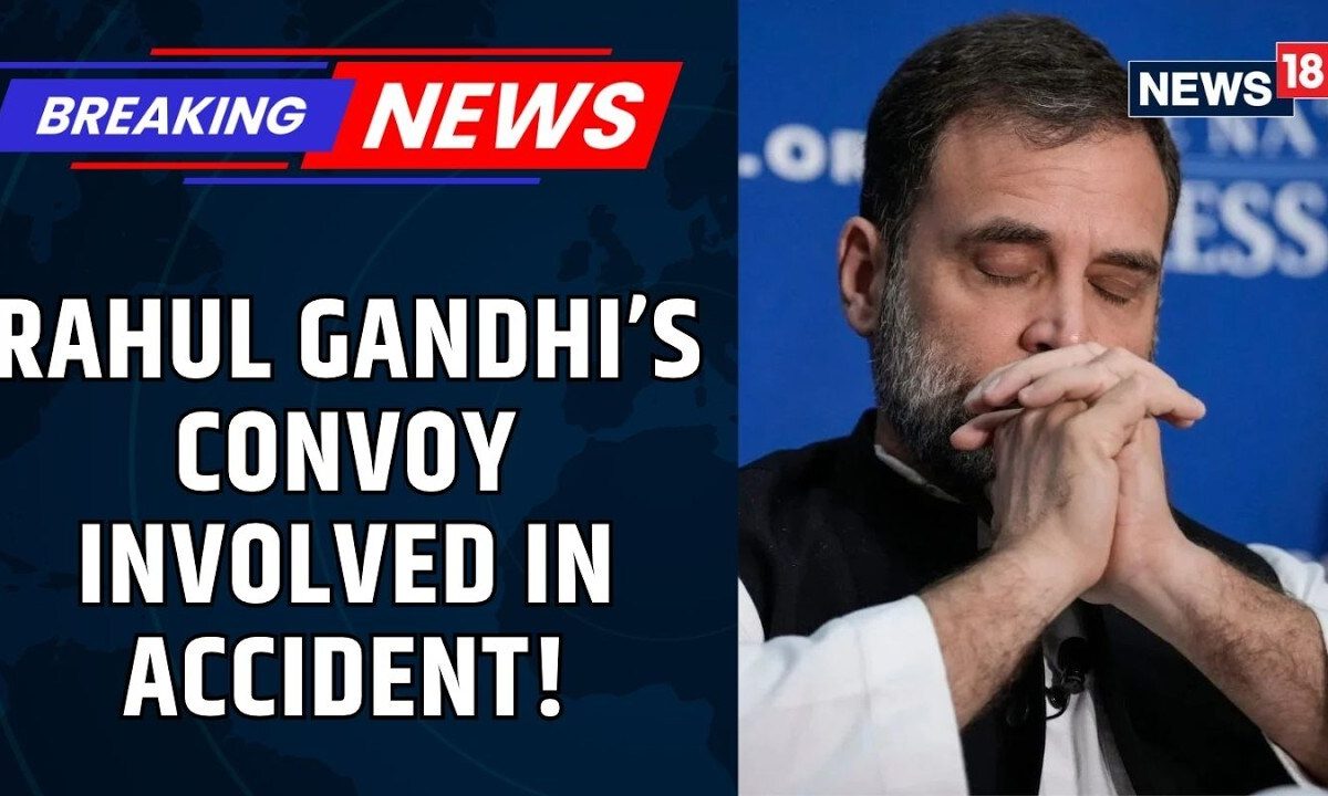 Rahul Gandhi’s Convoy Collides Near Sultanpur | En Route to Court | Purvanchal Expressway | News18