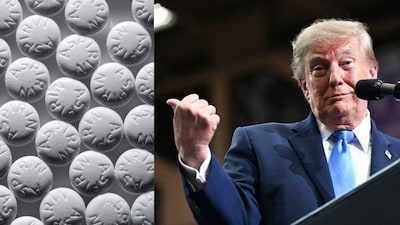 Donald Trump says his daily aspirin habit is partly "psychological". But what does taking aspirin every day actually do to your body, and who should take it? (Image: Canva/AFP)
