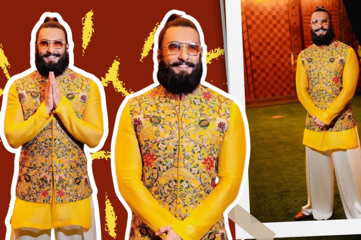 Ranveer Singh Brings Colour And Craft In A Bright Yellow Anamika Khanna Ethnic Ensemble